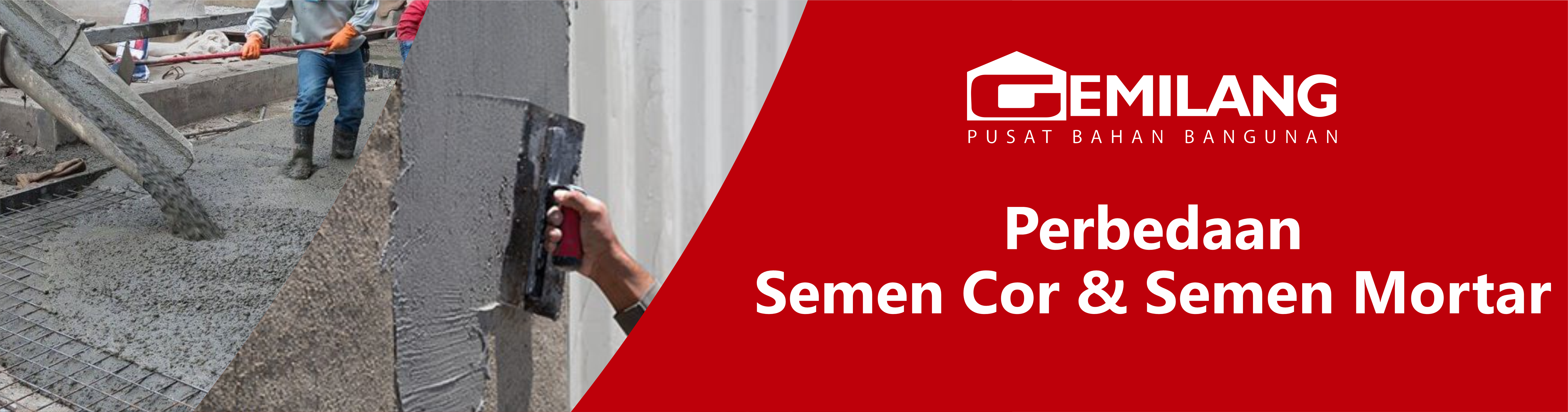Banner perbedaan semen cor & semen mortar